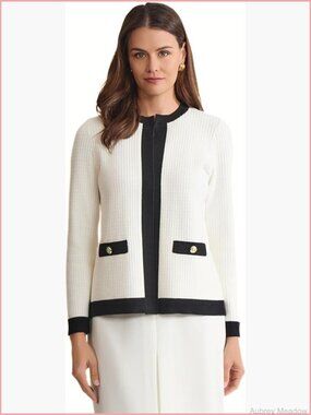 Waffle Knit Cardigan Sweater Long Sleeve Relaxed Fit Layering Piece